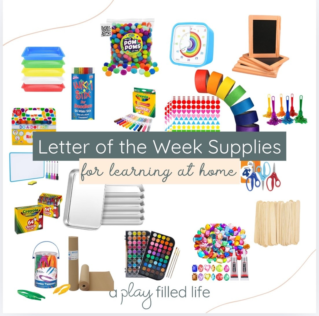 Here’s a list of our favorite supplies for doing the letter of the week curriculum at home! 