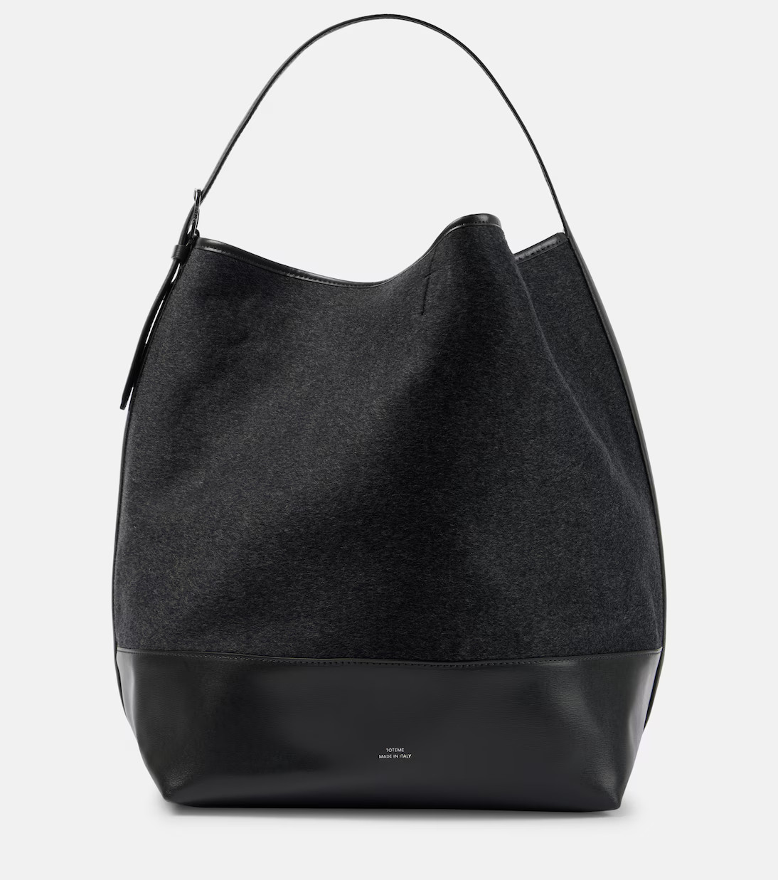 Leather-trimmed wool doublé tote bag | Mytheresa (US/CA)