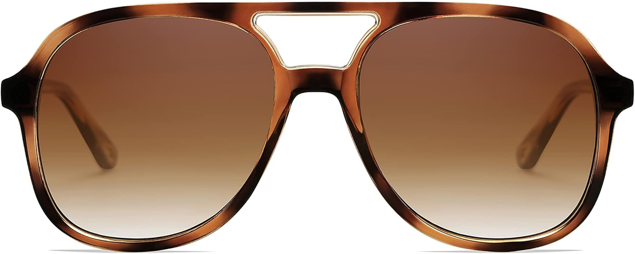 Retro Polarized Aviator Sunglasses Womens Men Vintage Double Bridge Square Sun Glasses AP3606 | Amazon (US)