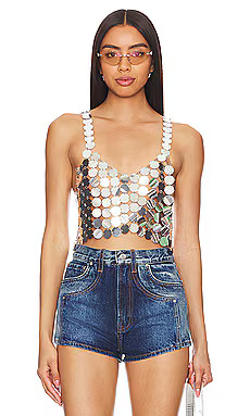 superdown Maren Top in Silver from Revolve.com | Revolve Clothing (Global)
