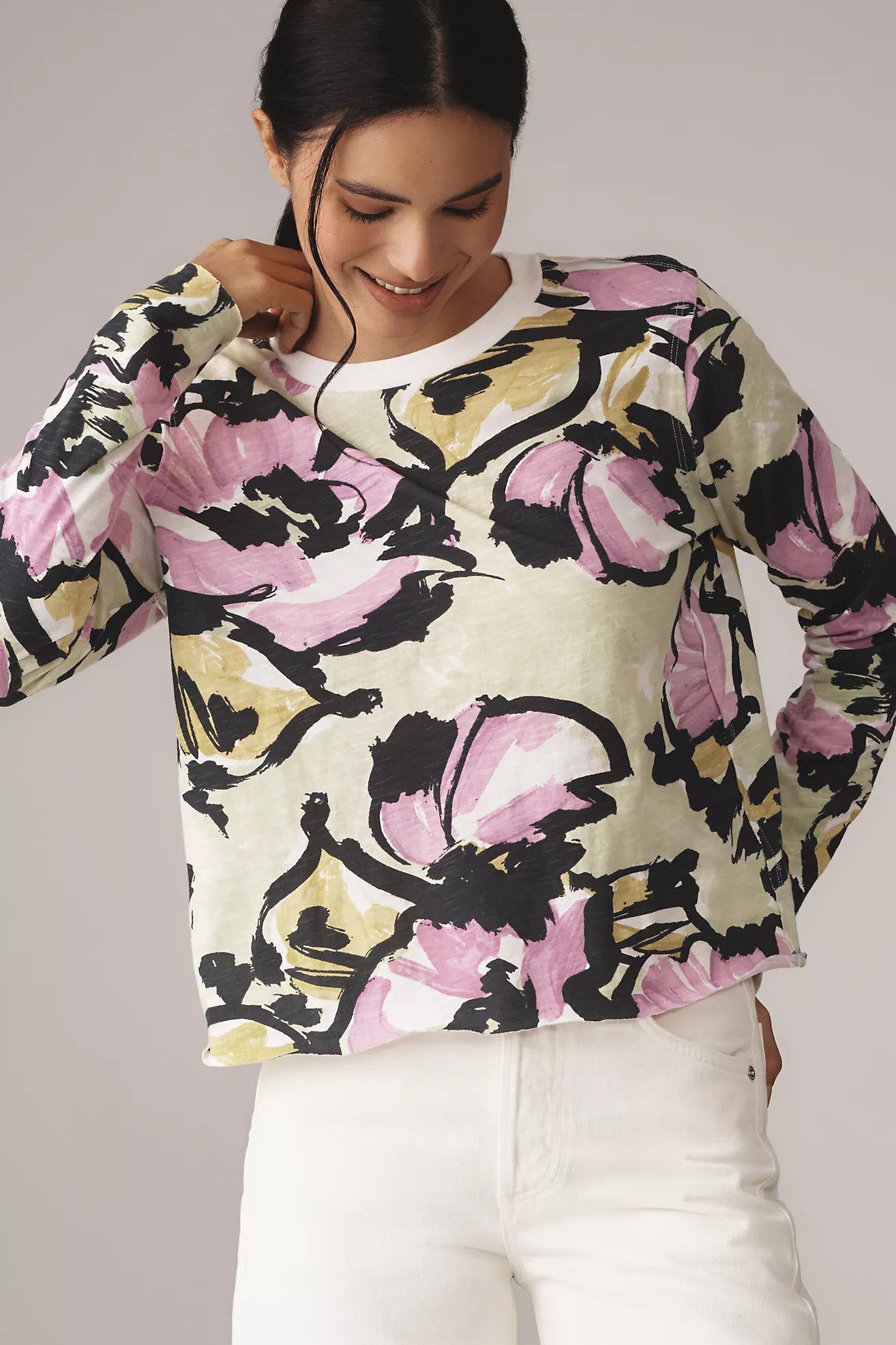The Caitlin Boxy Tee by Maeve: Long-Sleeve Edition | Anthropologie (US)
