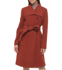 Cole Haan Womens Faux Leather Belted Quilted Signature Coat | Amazon (US)