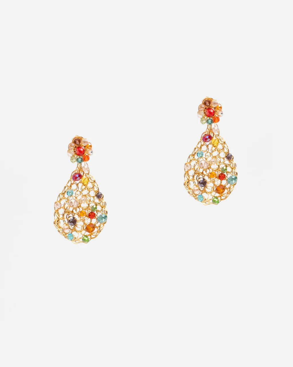 Crochet Teardrop Earring Multi | Frances Valentine