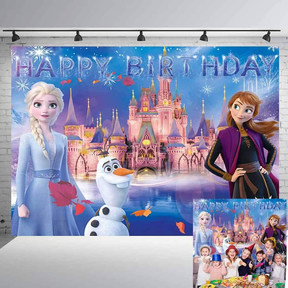 Frozen Backdrop 1st Birthday Backdrop for Girl Elsa and Anna Princess Photography Backdrop Party ... | Amazon (US)