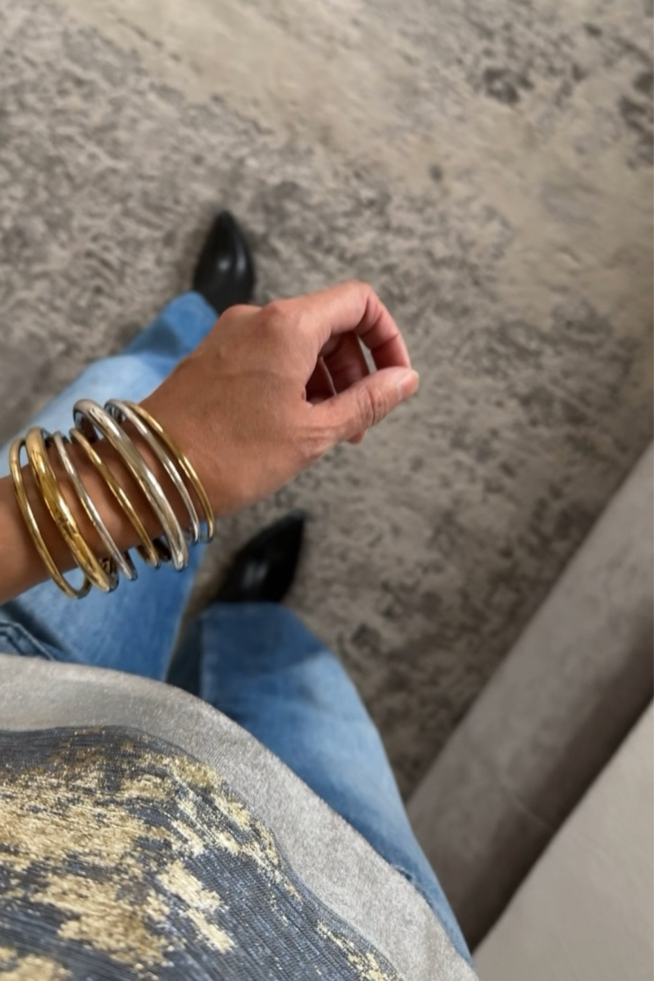 Holiday outfit: shiny top and jeans. Tis the season… I love options like this also work year round for a night out. 
-This exact top runs big, but is meant to be oversized. I stayed true to size, but could also have sized down. 
-Favorite cropped wide leg jeans work for all seasons and look great with booties. True to size. 
-Kitten heel faux leather booties are a great budget friendly option. True to size. 
-Shiny black bag styles linked. 
-Mixed metals bracelet stack. 
-Amazon designer inspired earrings  


#LTKHoliday #LTKStyleTip #LTKOver40