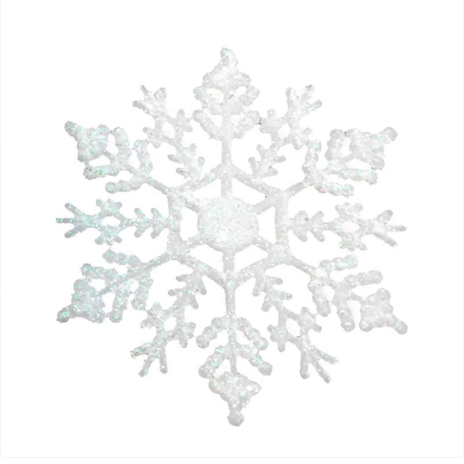 12Pcs/Set 4-Inch Sparkly Snowflake Christmas Ornaments Xmas Tree Decorations - Walmart.com | Walmart (US)