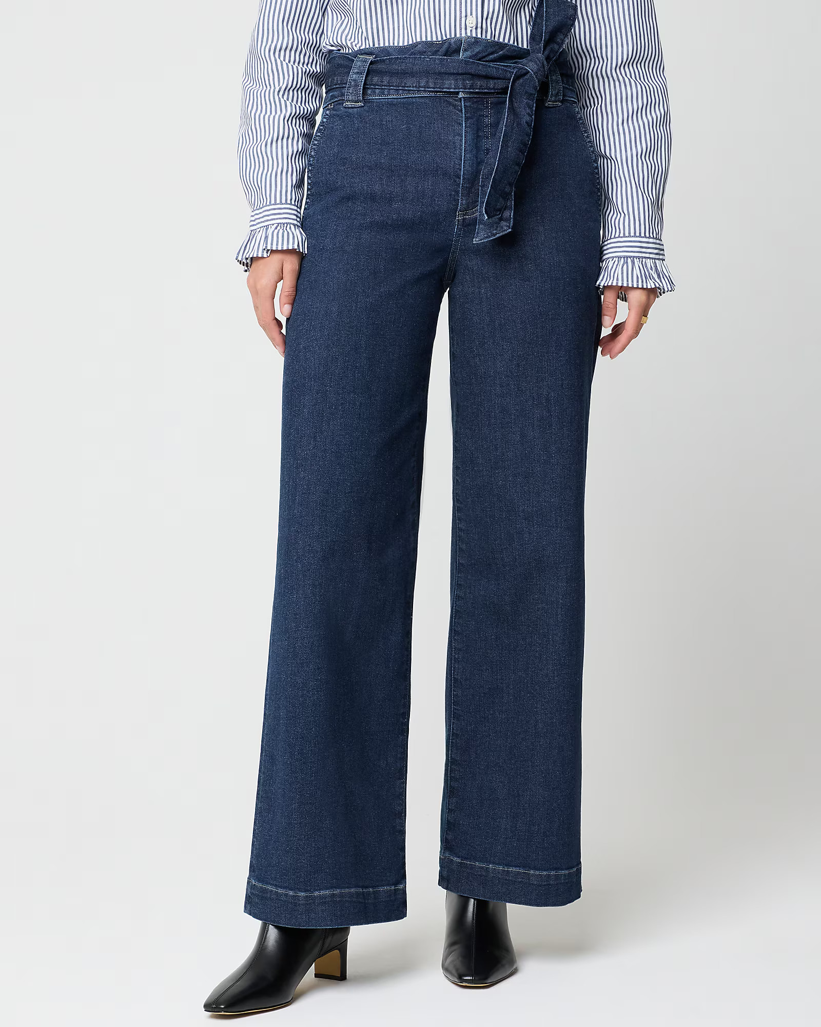 Wide-leg paper-bag denim trouser | J.Crew Factory