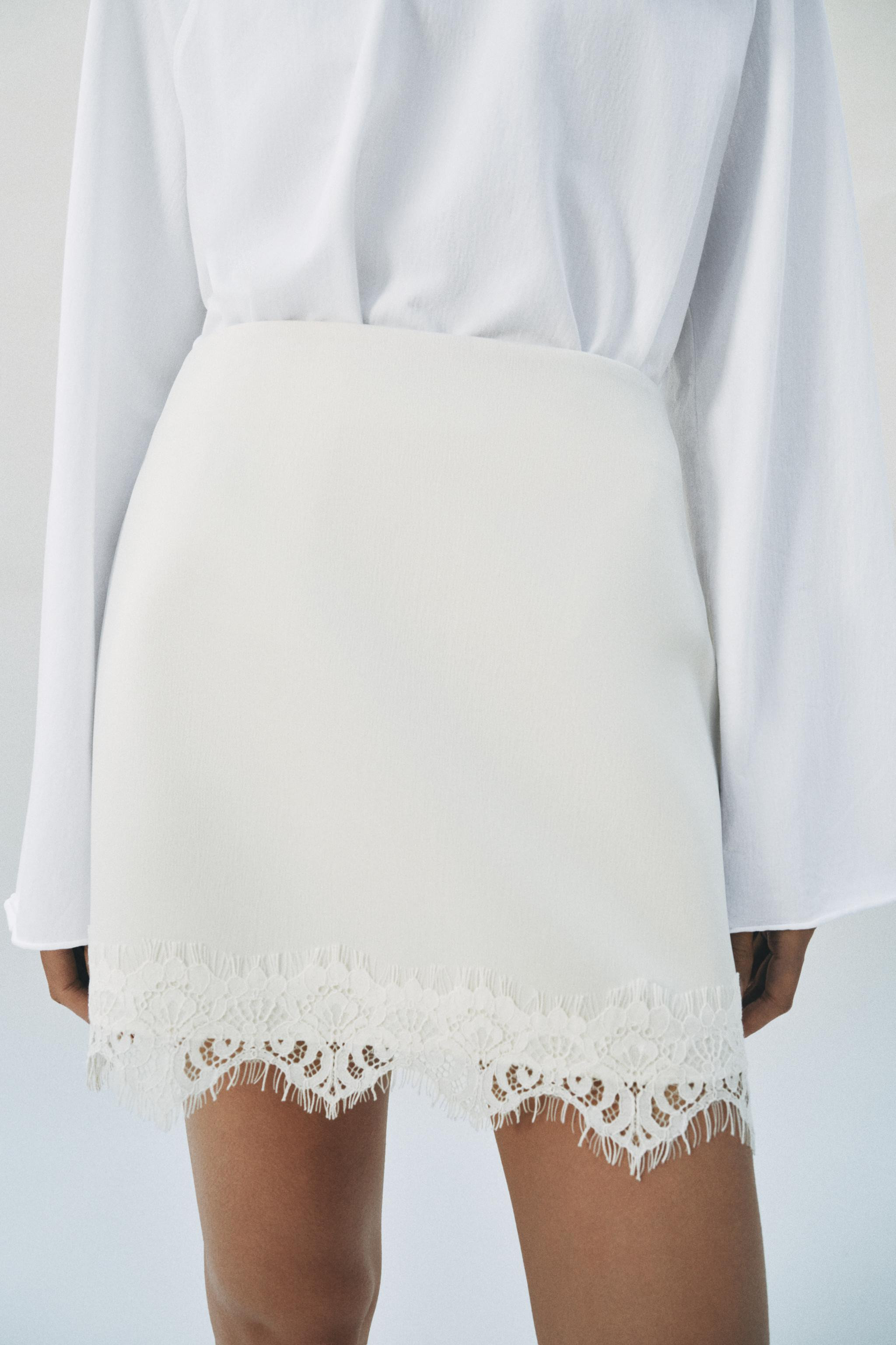 LACE HEM SKORT | Zara US