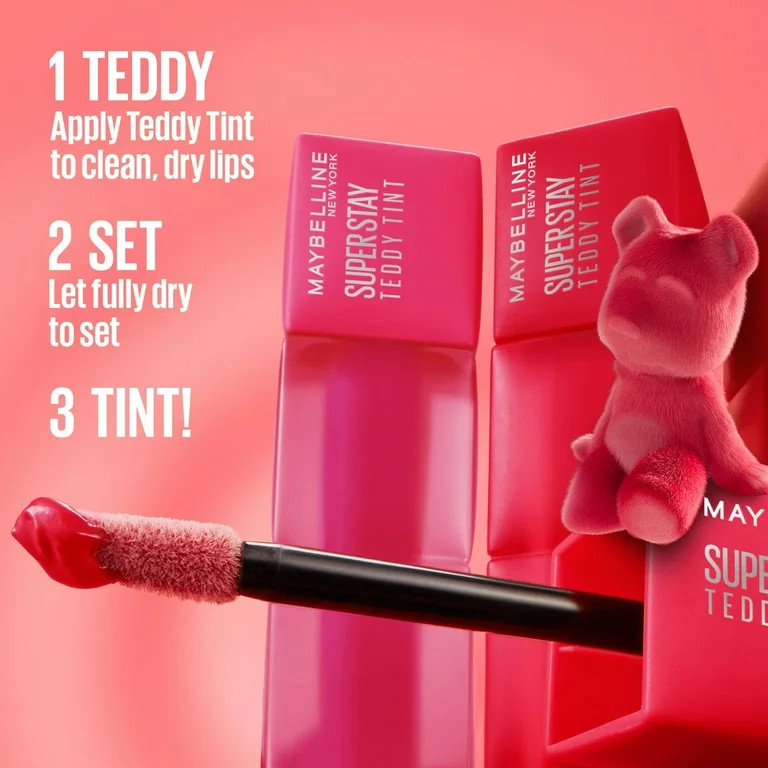 Maybelline Super Stay Teddy Tint Tinte de Labios Mate de Larga Duración, Coqueto, 0.17 fl oz | Walmart (US)