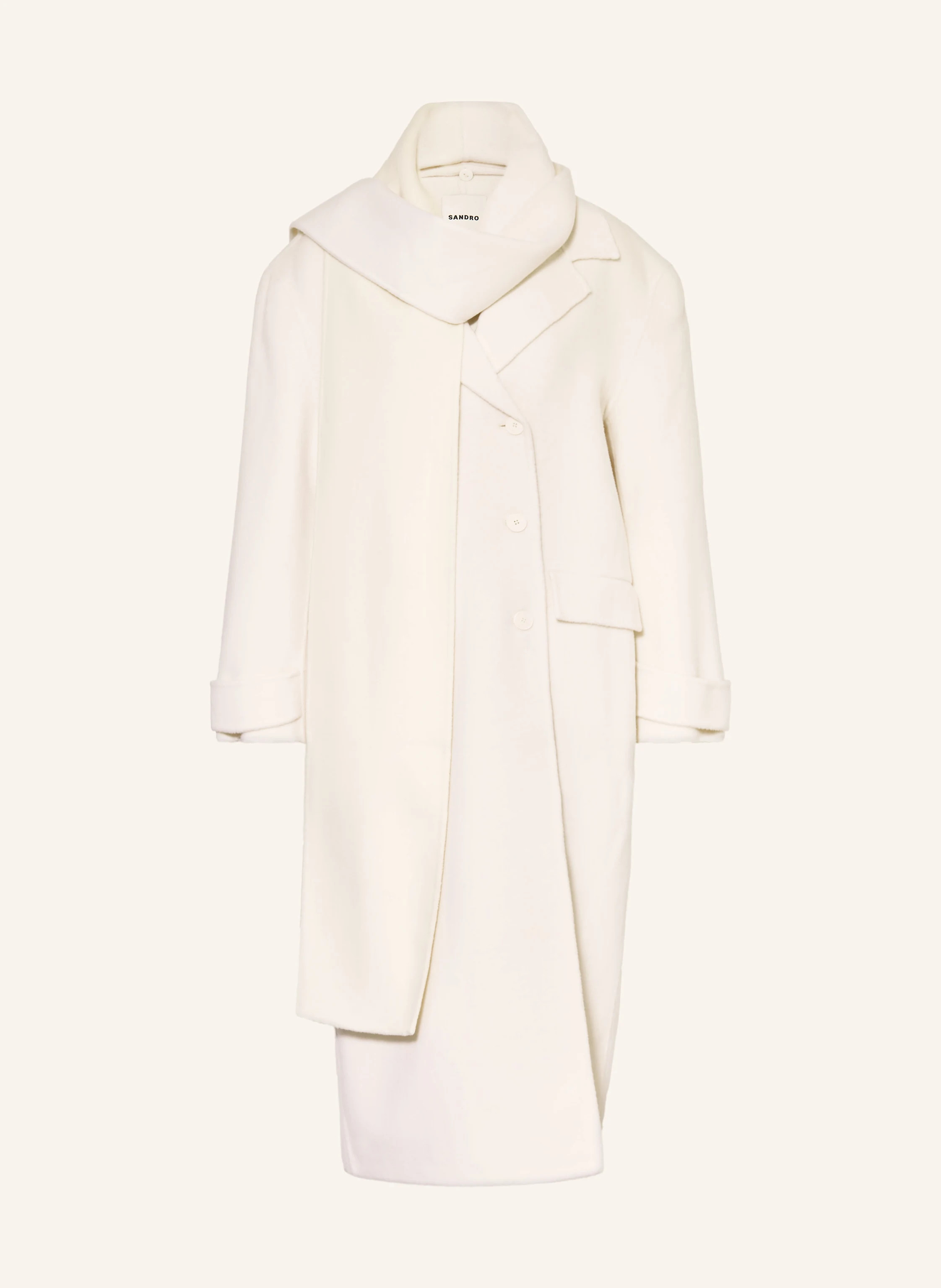 SANDRO Cabanmantel mit abnehmbarem Schal in ecru | Breuninger (DACH)