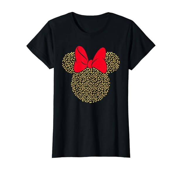 Disney Minnie Mouse Dotted Gold Icon T-Shirt | Amazon (US)