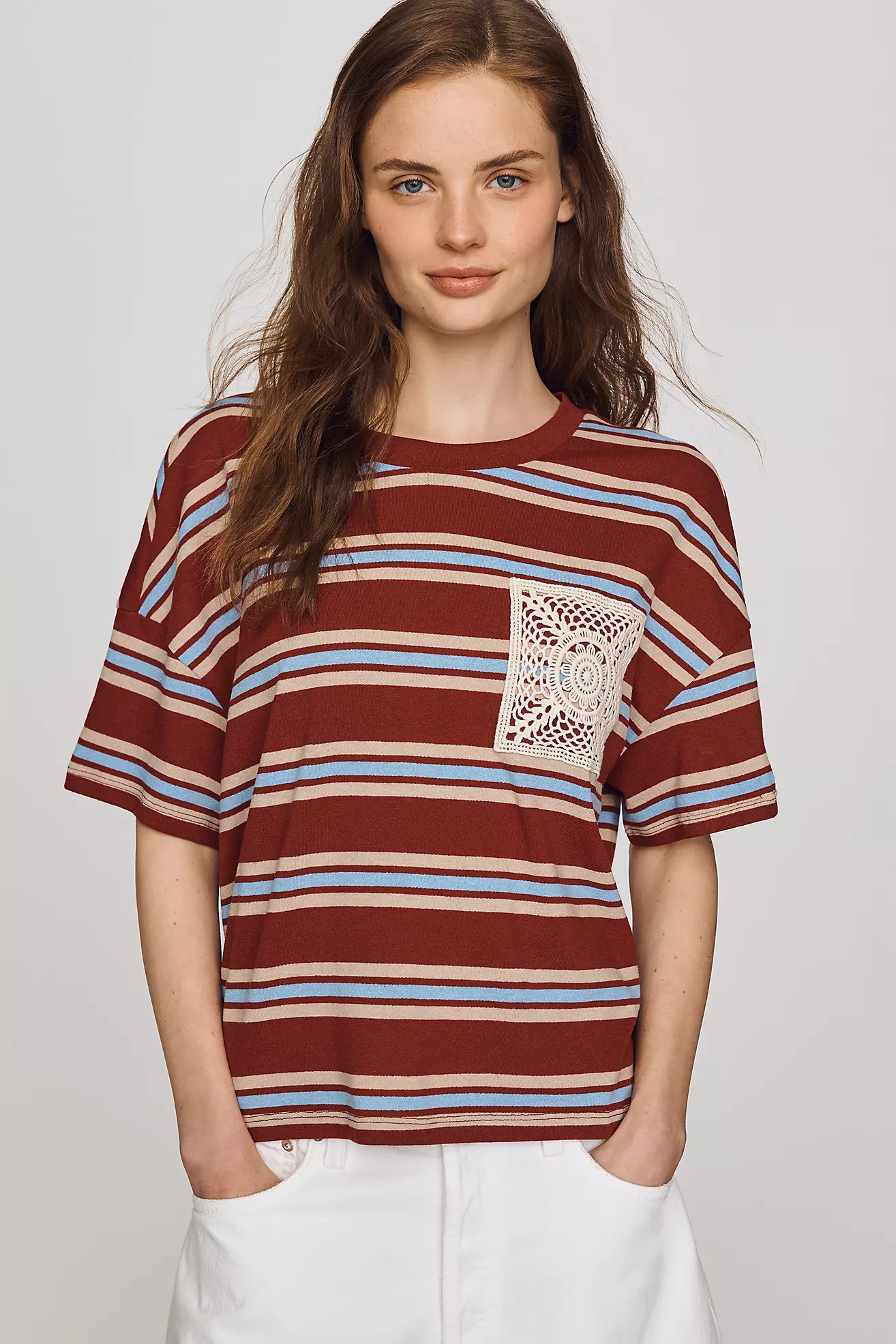 Pilcro Crochet Pocket Tee | Anthropologie (US)