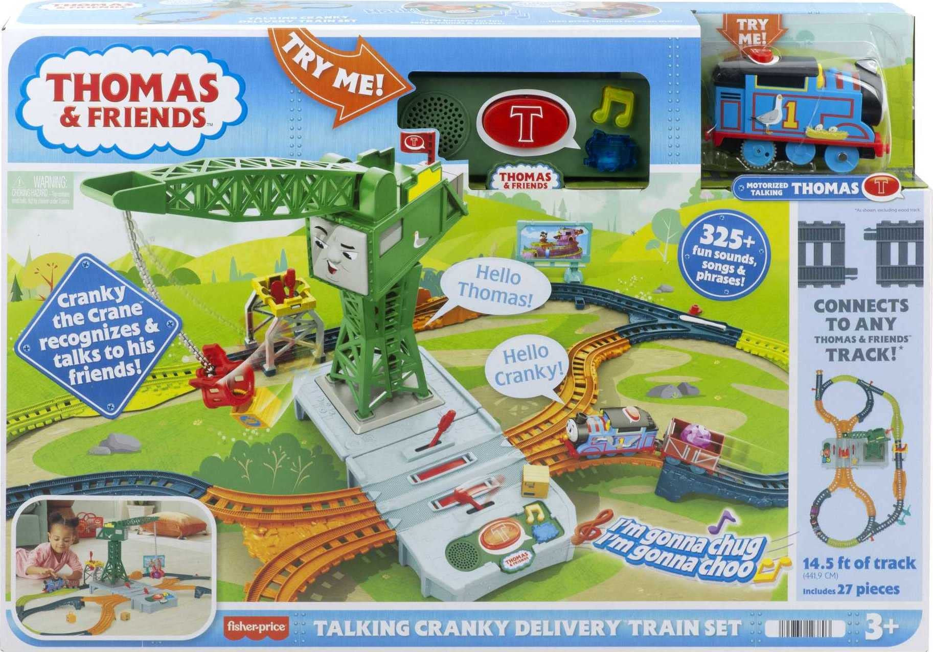 Thomas & Friends Motorized Train Set, Talking Cranky Delivery Set, Talking Crane & Battery Powere... | Amazon (US)