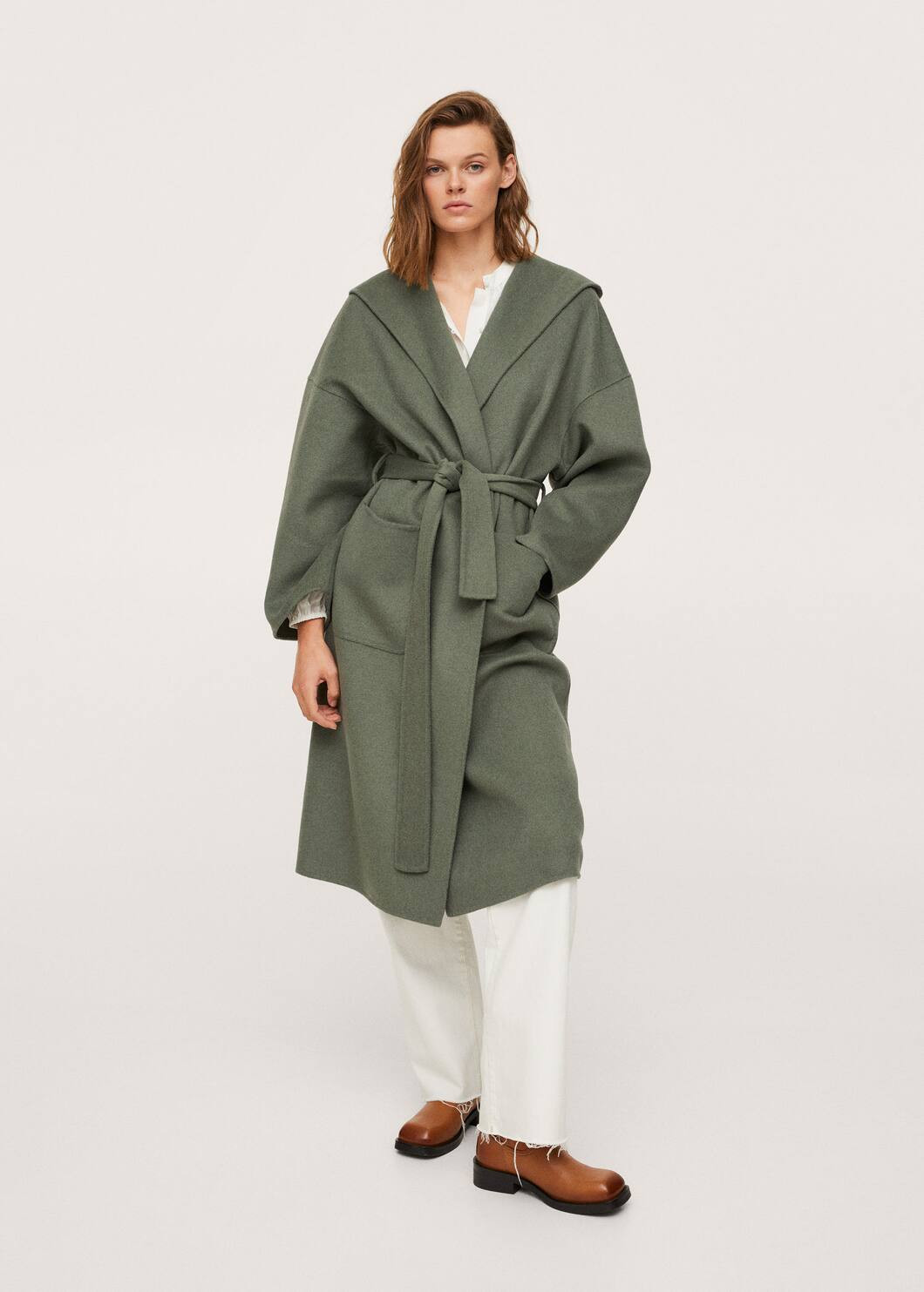 Woolen coat with belt | MANGO (US)