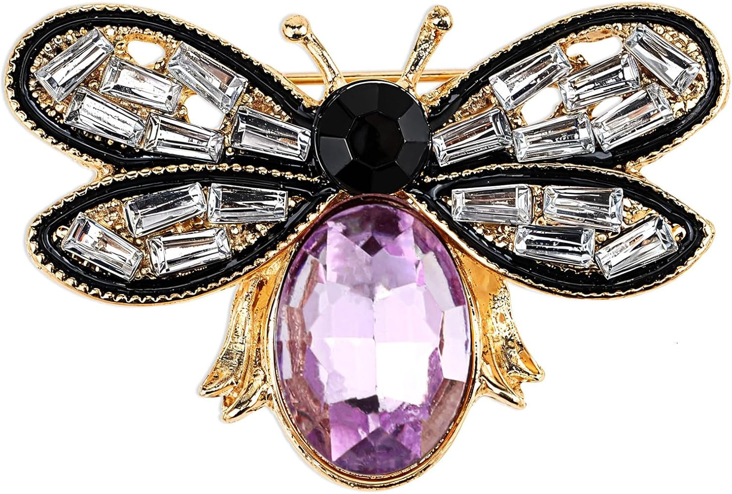 Bee Brooch Pin, Honey Bee Rhinestone Pins Vintage Crystal Insect Themed Lapel Pins Stylish Access... | Amazon (US)