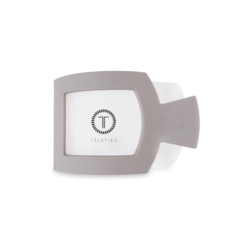 TELETIES - Medium Flat Square Hair Clip - Fall Collection - Hair Claw Clips for Women - Strong Grip, Bendable Teeth, Curved Design - For All Hair Types and Textures - Silver Flames | Amazon (US)