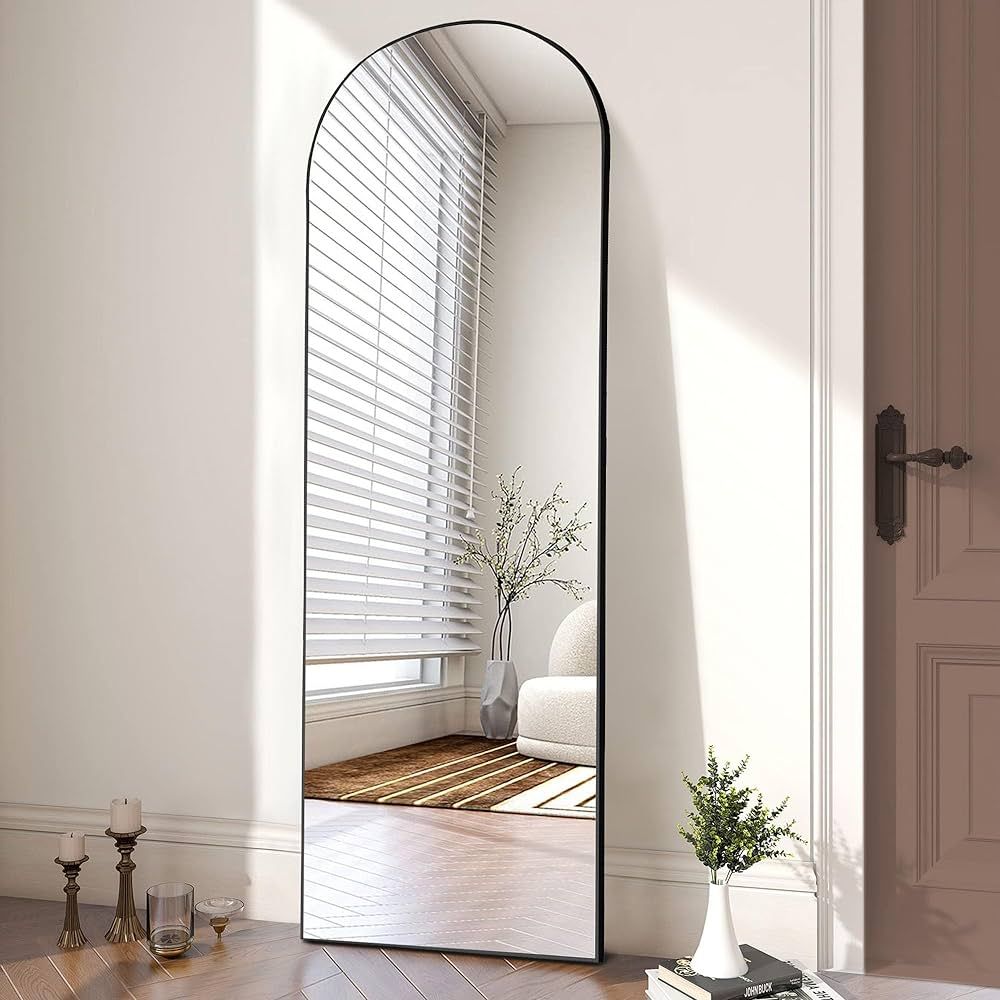 OLIXIS Arched Full Length Mirror 64"x21" for Bedroom, Full Body Mirror with Stand, Hanging or Lea... | Amazon (US)