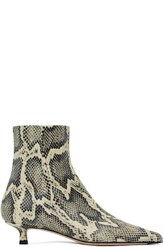 Beige & Black Sofie Leather Ankle Boots | SSENSE
