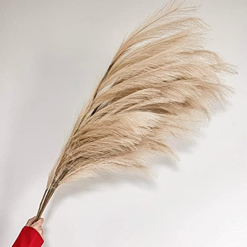 TuKLUT 60"/5ft 3 Stems Faux Pampas Grass Extra Tall Handmade Artificial Large Pompas Decorative B... | Amazon (US)