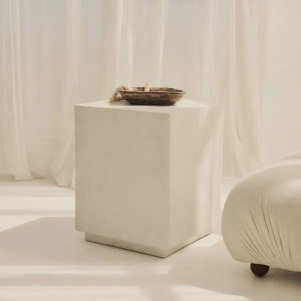 Angelo - Minimal Concrete Rectangle Side Table | William Wood