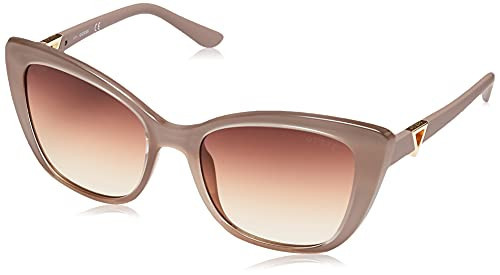 GUESS Women's Retro Inspired Cat Eye Sunglasses, Shiny Beige, 55mm | Amazon (US)