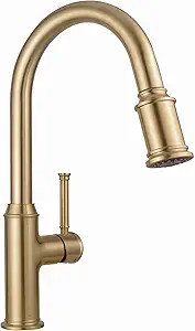 Lava Odoro Curtura Brushed Bronze Kitchen Faucet with Pull Down Sprayer, Gold Single Handle Kitch... | Amazon (US)