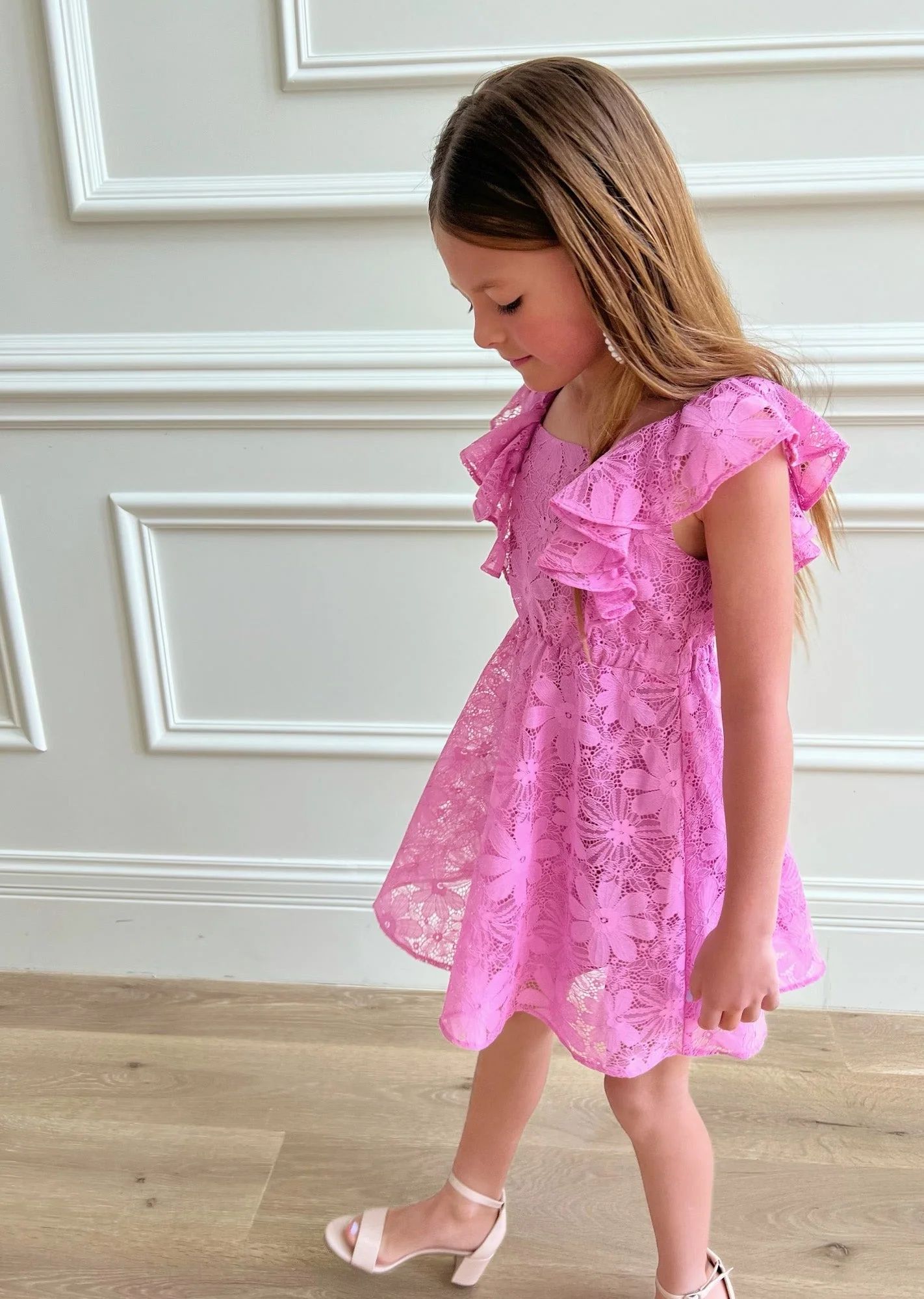 Girls Lace Fit & Flare Dress - Orchid | Rachel Parcell