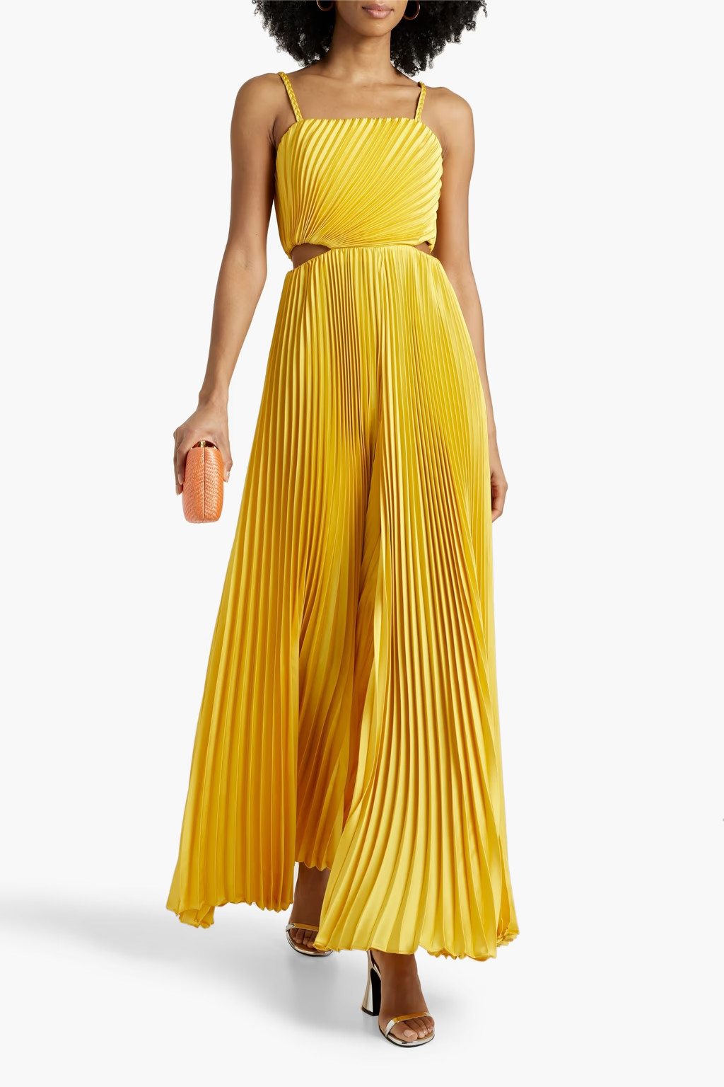 Powell pleated cutout satin wide-leg jumpsuit | The Outnet (UK and Europe)