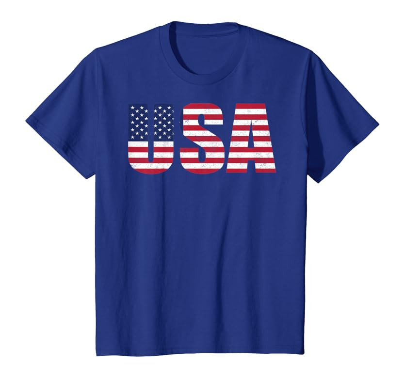 USA Flag 4th of July red white & blue American Patriotic T-Shirt | Amazon (US)