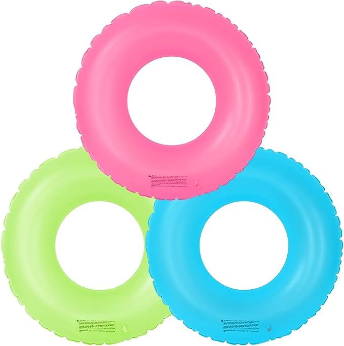 Tounature Pool Floats Inflatable Transparent Tube Solid Color Swim Ring Pool Party Toy for Summer... | Amazon (US)