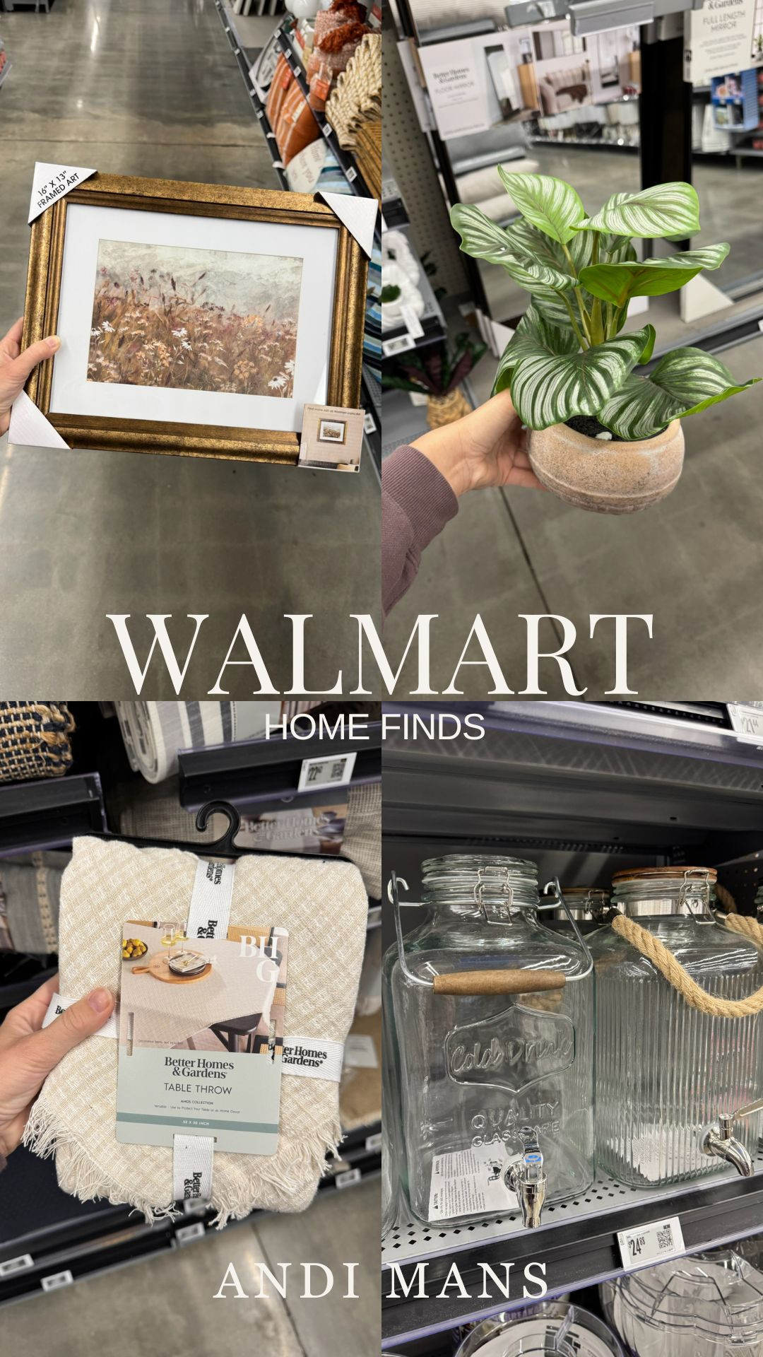 Earthy home finds from Walmart. I love this faux plant and gorgeous framed art for shelf styling. 

 #LTKSeasonal #LTKOver40 #LTKHome