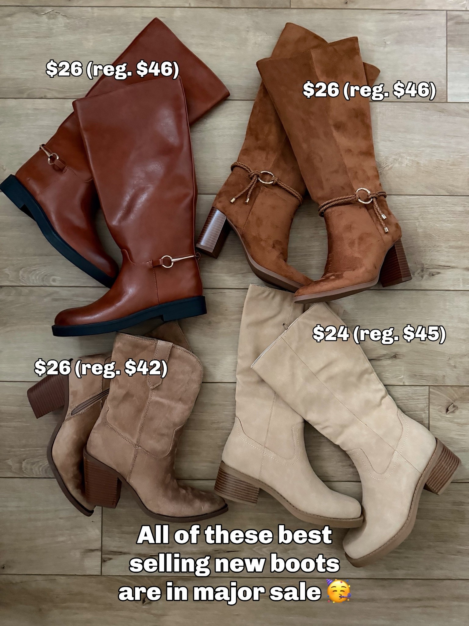 Walmart boots are on MAJOR sale right now! 🤎👢 Some of these best-selling Walmart boots are marked down to just $24–$26, regularly up to $46! 🙌 From tall riding boots and western-inspired styles to classic neutral boots, these are such good affordable finds for fall and winter outfits. Several colors and styles are included in the Walmart Deals, and at these prices I wouldn’t wait! 😍

#WalmartFashion #WalmartFinds #WalmartDeals #WalmartBoots #WalmartStyle #AffordableFashion #BootSale #FallBoots #FallFashion #FallOutfitIdeas #WinterFashion #AffordableStyle #WalmartFashionFinds