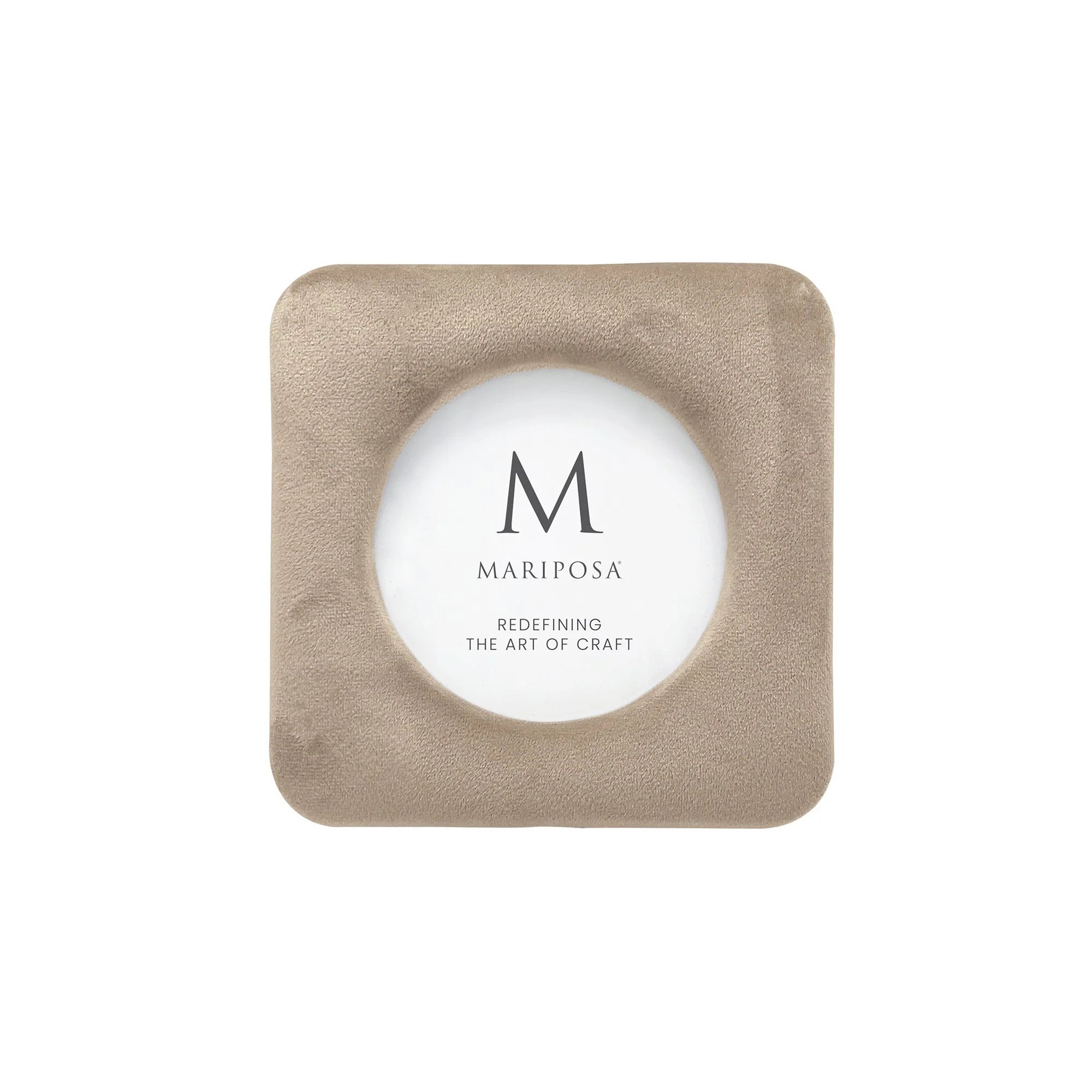 Lola Beige Velvet Round 4x4 Frame | Mariposa