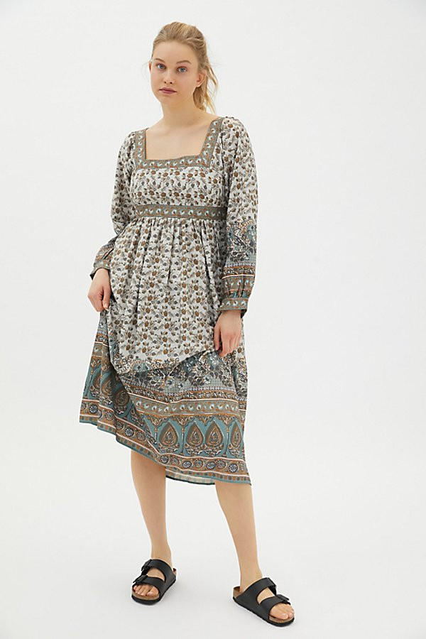 UO Alisha Long Sleeve Midi Dress | Urban Outfitters (US and RoW)