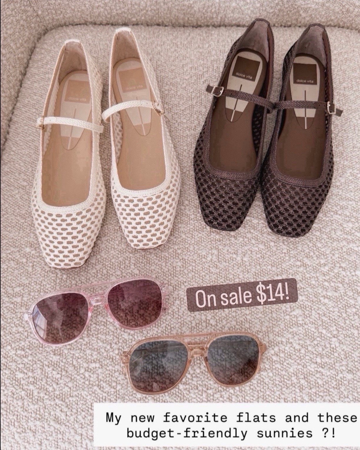 I keep reaching for these mesh flats because they're so versatile and the sunglasses are actually really good quality for fourteen dollars.

mesh ballet flats, comfortable flats for walking, breathable summer shoes, mary jane flats with strap, neutral flats for work, budget friendly sunglasses, affordable aviator sunglasses, spring summer accessories, comfortable work shoes, versatile flats outfit, neutral shoes wardrobe basics, budget fashion finds, affordable summer accessories, casual chic flats, everyday comfortable shoes

#LTKWorkwear #LTKTravel #LTKOver40