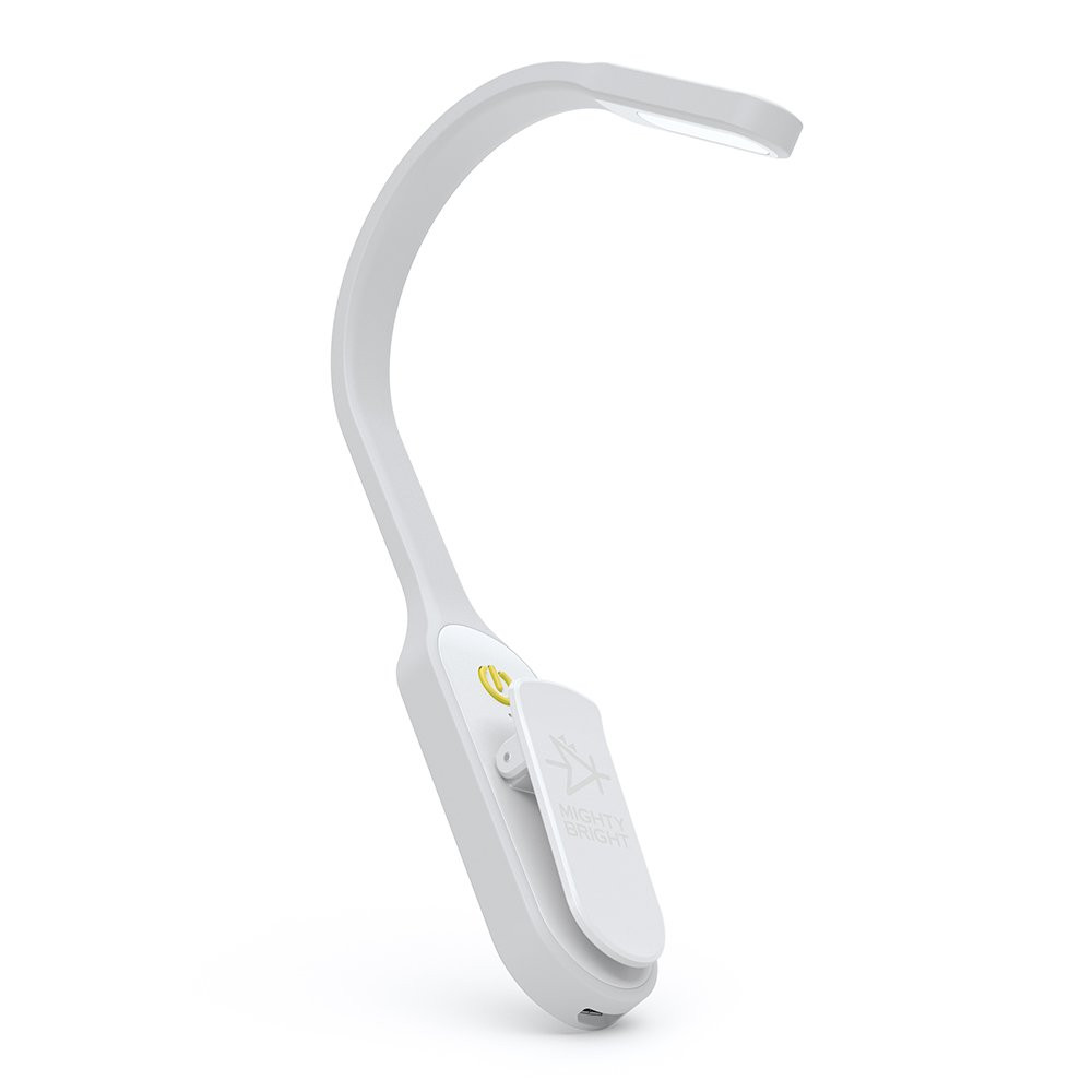 The Original Mighty Bright Recharge Clip On Rechargeable Book Light Reading Light, Warm Eye Care LEDs, Flexible, Durable, Dimmable, Perfect for Kids, Bookworms, Reading in Bed, Lasts 60 Hours (White) | Amazon (US)