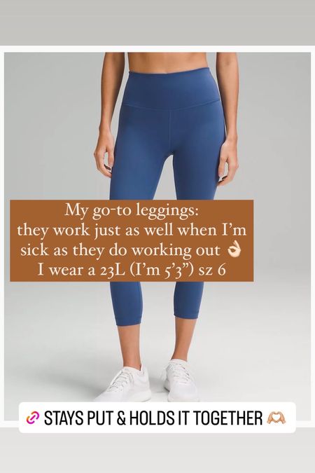 My favorite leggings - stay put, hold everything in, don’t pill, don’t smell. The color options are great and come in various lengths which is a must for me! I’m 5’3” and wear a 23 length in a size 6
Love, Claire Lately 

Leggings, lululemon, casual, active, workout, weekends, outfit idea, gift, after thanksgiving dinner 

#LTKfindsunder100 #LTKGiftGuide #LTKfitness