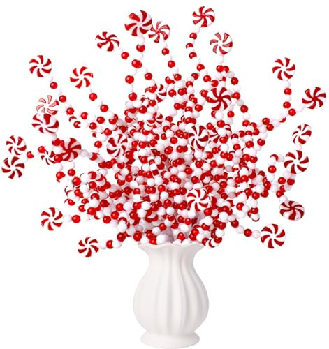 AWHETIE 36 Pcs Candy Cane Christmas Decorations,Red and White Christmas Tree Picks,Candy Cane Ornaments for Christmastree Topper Home Vase Decor Wreath DIY Craft | Amazon (US)