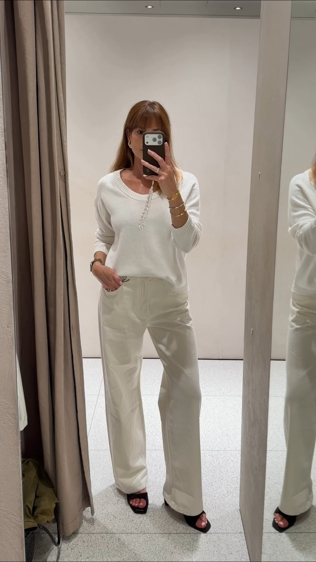 White to outfit from Zara
Jeans size UK10
Round neck knit jumper size M
Brown suede mules

#LTKshoes #LTKspring #LTKuk