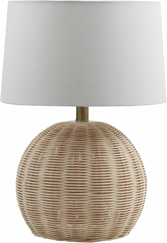 Cicacalco Boho Rattan Bedside Table Lamp for Bedroom Nightstand - End Side Lighting for Living Ro... | Amazon (US)