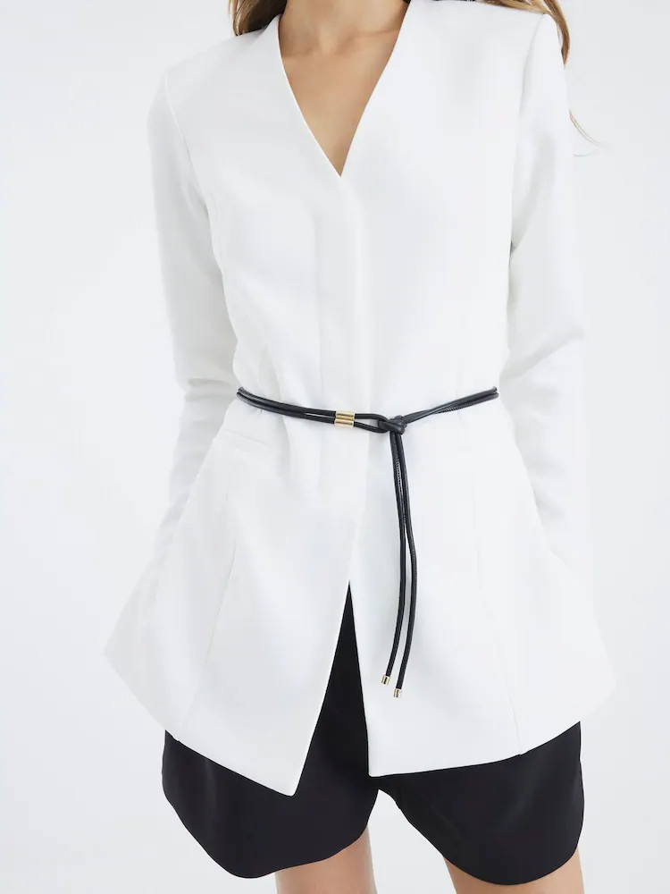 River Island White Belted Blazer | Next EU