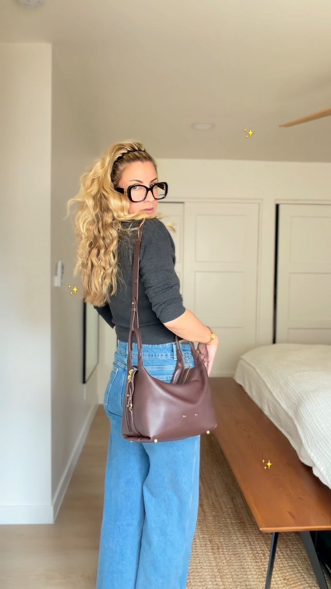 quick outfit check before a casual weekday date night in PB 🤍🫶🏻

wearing some great fall basics •• new 70s denim, golightly cardigan and my effortless clio bag 

everything linked below 👇🏻

#LTKootd #LTKdayinmylife #LTKSeasonal