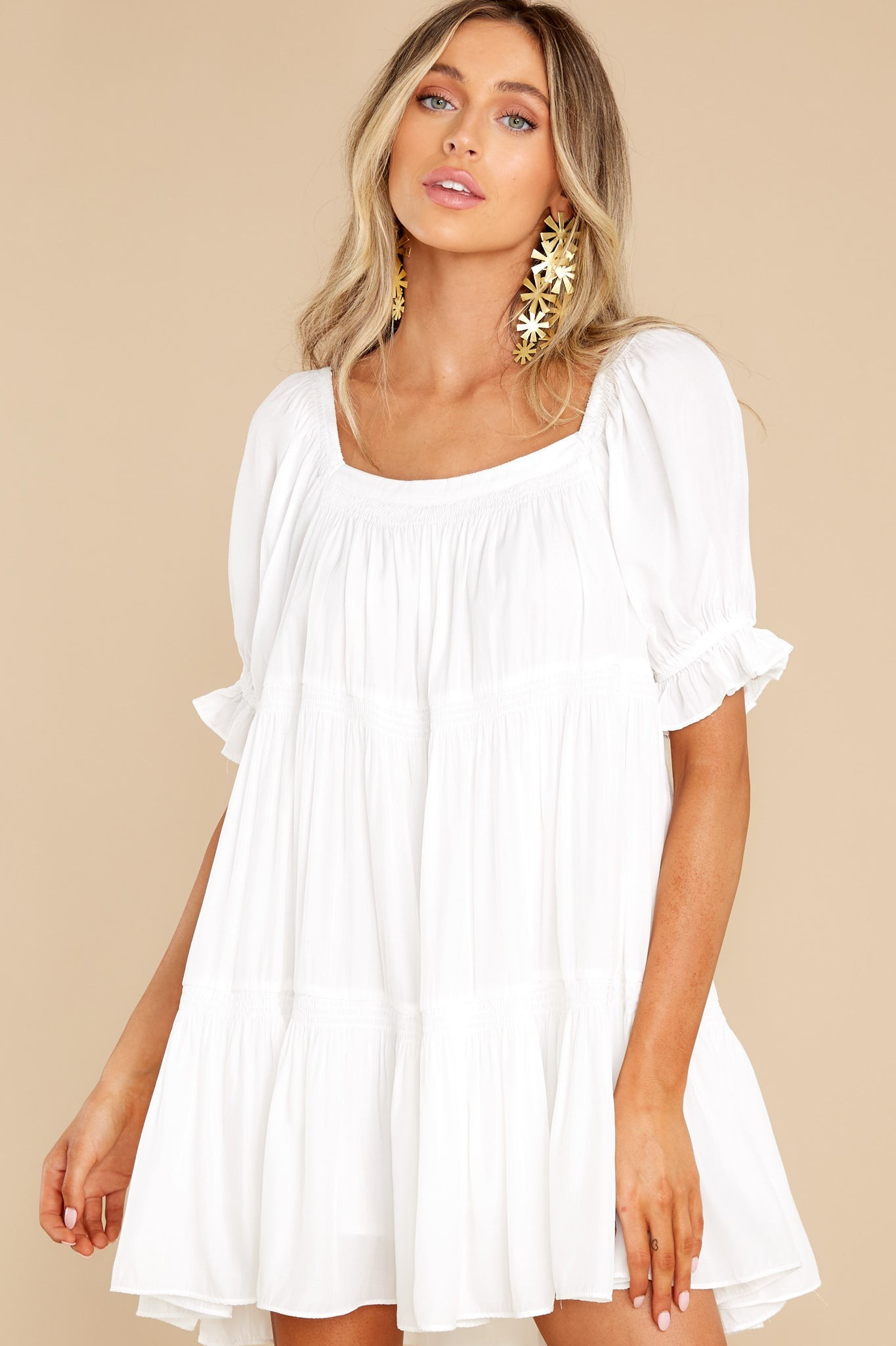 Sweet Fascination White Romper Dress | Red Dress 