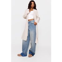 Stone Ribbed Knitted Midi Cardigan | PrettyLittleThing US