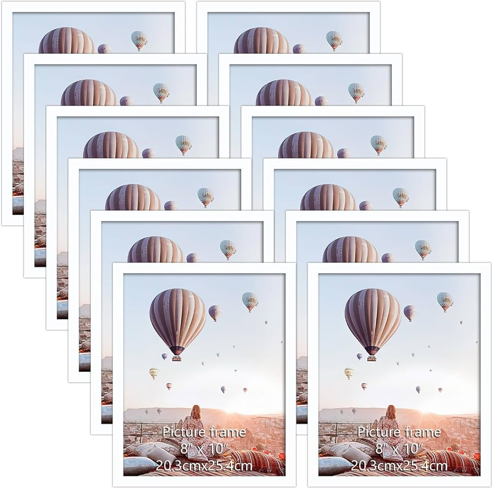 CRUGLA 8x10 White Magnetic Picture Frames for Refrigerator 12 Packs, Modified Magnetic Sheet with... | Amazon (US)