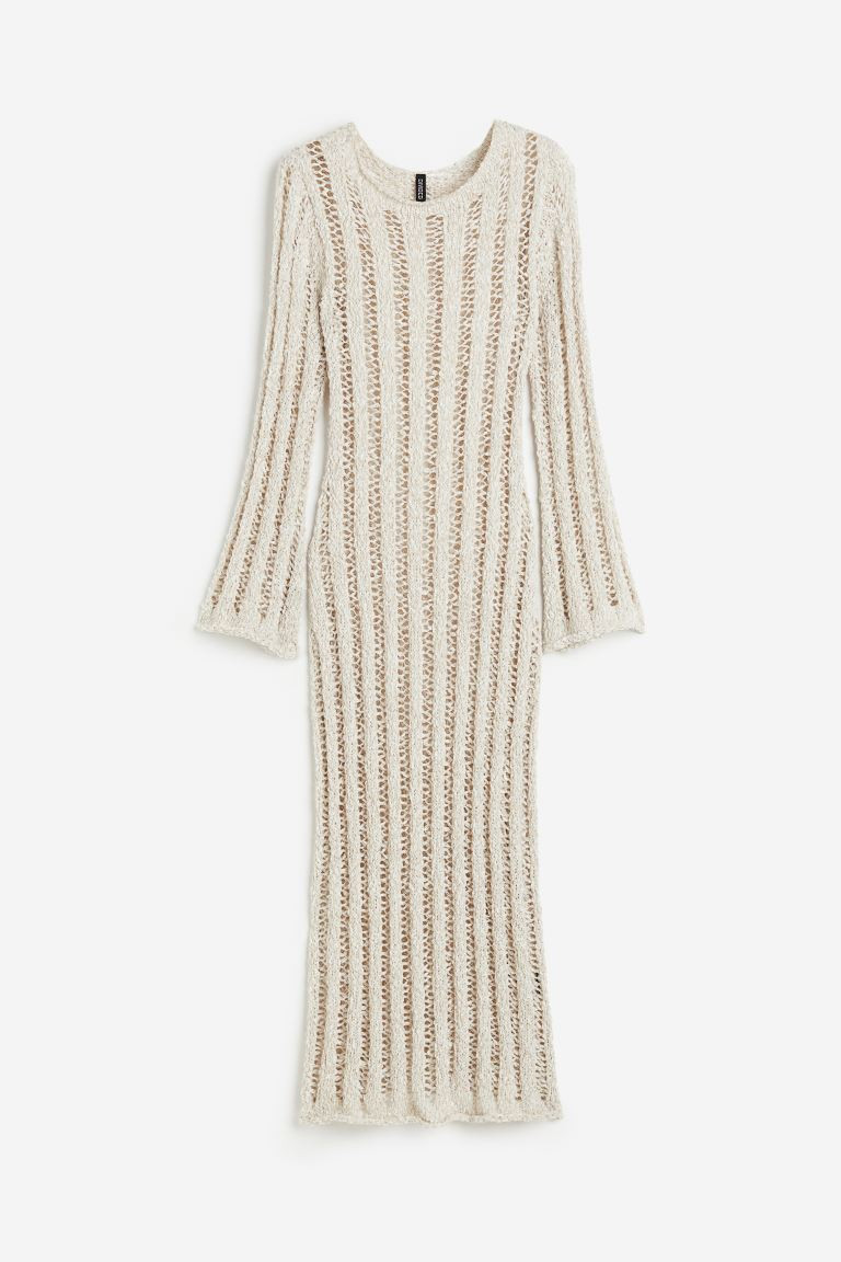 Ladder-stitch-look Knit Dress - Light taupe - Ladies | H&M US | H&M (US + CA)