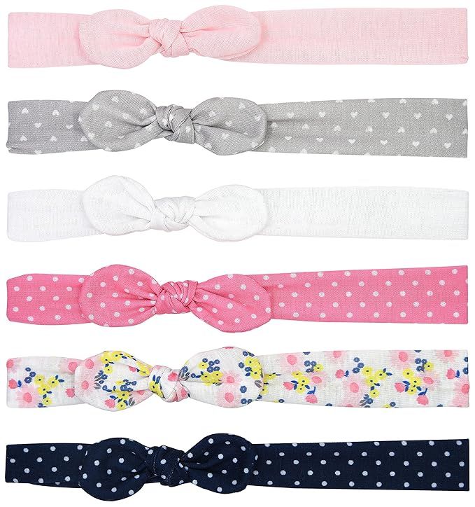 Simple Joys by Carter's Baby Girls' Printed and Solid Soft Knot Jersey Head-wraps for Infants and... | Amazon (US)