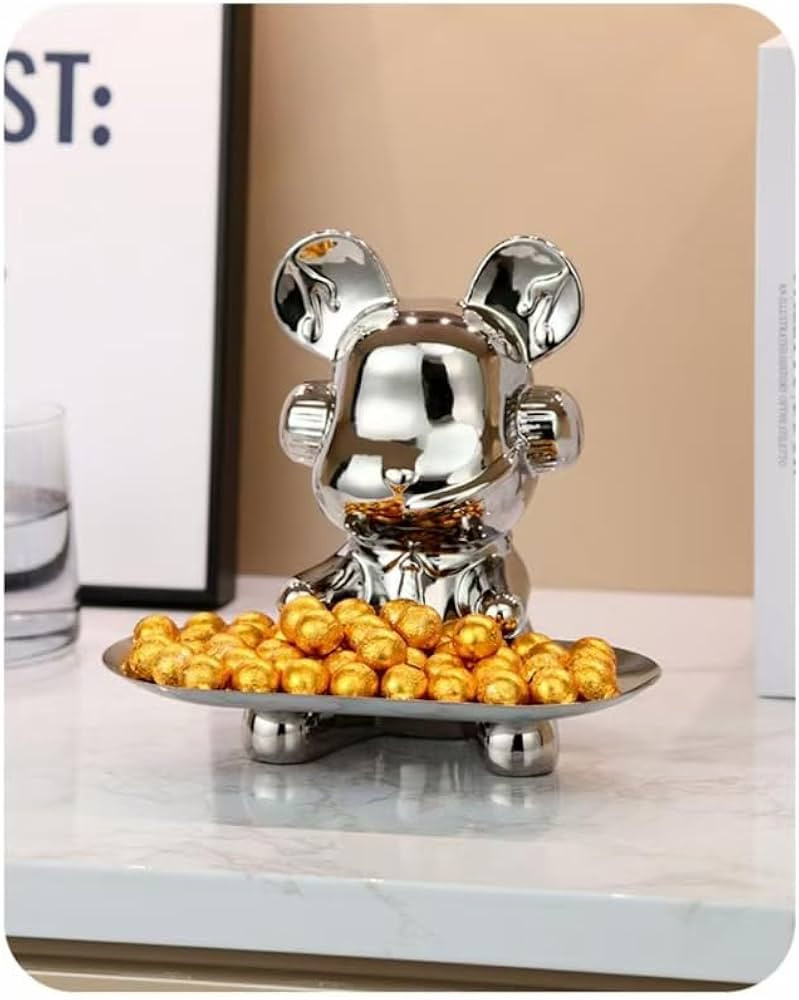 Creative Decorative DJ Tray Bear Ceramic Figurine, Modern Home Decor，4 Colors to Choose from (S... | Amazon (US)