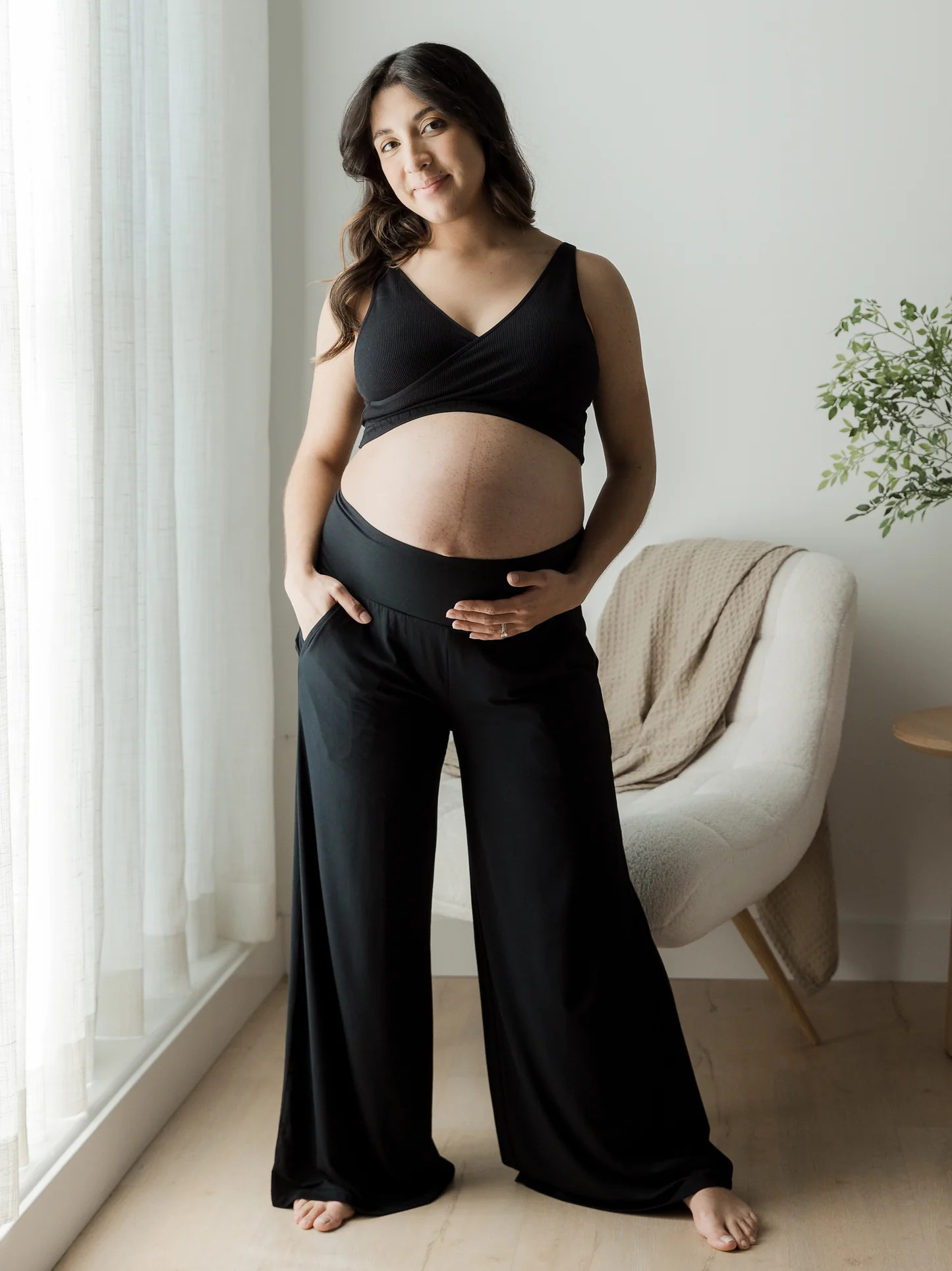 Bamboo Wide Leg Maternity & Postpartum Lounge Pant | Black - Kindred Bravely | Kindred Bravely