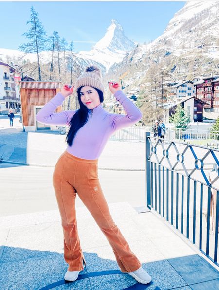 Trying to be cute in the beautiful town of Zermatt in Switzerland!😁💕Love this look makes the cold weather more fun. P.s you’ll need an outerwear for this weather😜Body suit is sold out, linked cheaper dupes below. Pants are sold out but is still available in black, navy and espresso, the black is on sale right now!💕💕





#winterstyle #winteroutfit #athleisure #ltksalealert #travelstyle #ltkfitness #aloyoga #ltkU #athleisure #snowbunnylook 

#LTKSeasonal #LTKtravel #LTKstyletip